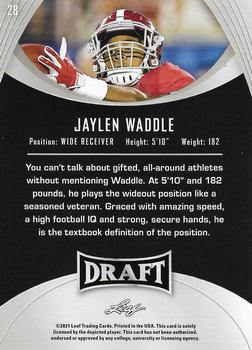 2021 Leaf Draft #28 Jaylen Waddle Back