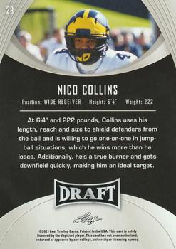 2021 Leaf Draft #29 Nico Collins Back