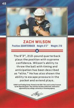 2021 Leaf Draft #48 Zach Wilson Back