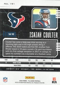 2020 Panini Playbook - Purple #191 Isaiah Coulter Back