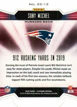 2020 Panini Playbook - Zoning Commission #ZC-13 Sony Michel Back
