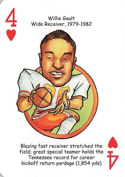 2007 Hero Decks Tennessee Volunteers Football Heroes Playing Cards #4♥ Willie Gault Front