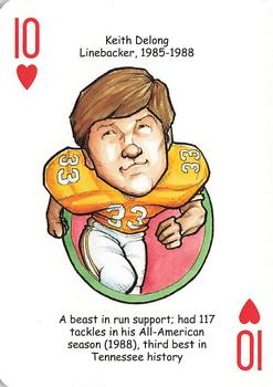 2007 Hero Decks Tennessee Volunteers Football Heroes Playing Cards #10♥ Keith Delong Front