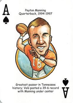2007 Hero Decks Tennessee Volunteers Football Heroes Playing Cards #A♠ Peyton Manning Front