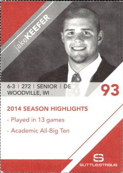 2015 Wisconsin Badgers Program Cards #NNO Jake Keefer Back