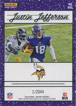 2020 Panini Instant Rated Rookies Retro #RR9 Justin Jefferson Back