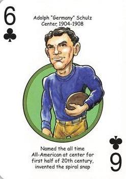 2019 Hero Decks Michigan Wolverines Football Heroes Playing Cards #6♣ Adolph Schulz Front