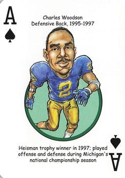 2019 Hero Decks Michigan Wolverines Football Heroes Playing Cards #A♠ Charles Woodson Front