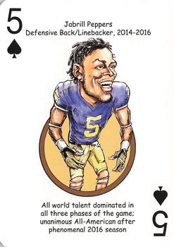 2019 Hero Decks Michigan Wolverines Football Heroes Playing Cards #5♠ Jabrill Peppers Front