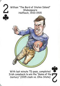 2018 Hero Decks Notre Dame Fighting Irish Football Heroes Playing Cards #2♣ Bill Shakespeare Front