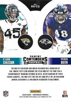 2020 Panini Contenders - Round Numbers #RN-CQ K'Lavon Chaisson / Patrick Queen Back