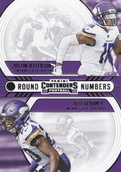 2020 Panini Contenders - Round Numbers #RN-JG Justin Jefferson / Jeff Gladney Front