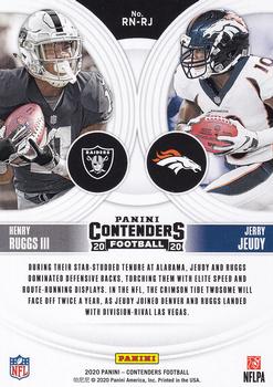 2020 Panini Contenders - Round Numbers #RN-RJ Henry Ruggs III / Jerry Jeudy Back