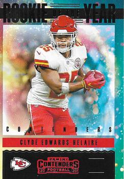 2020 Panini Contenders - Rookie of the Year Contenders #RY-CEH Clyde Edwards-Helaire Front