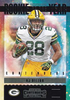 2020 Panini Contenders - Rookie of the Year Contenders #RY-AJD A.J. Dillon Front