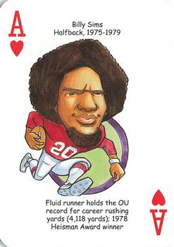 2009 Hero Decks Oklahoma Sooners Football Heroes Playing Cards #A♥ Billy Sims Front