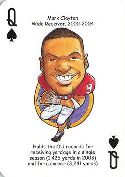 2009 Hero Decks Oklahoma Sooners Football Heroes Playing Cards #Q♠ Mark Clayton Front