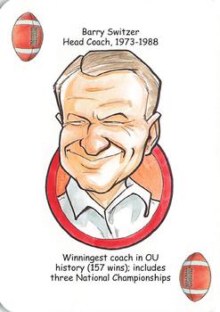 2009 Hero Decks Oklahoma Sooners Football Heroes Playing Cards #NNO Barry Switzer Front