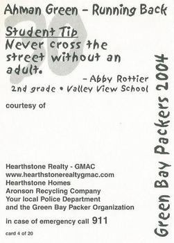 2004 Green Bay Packers Police - Hearthstone Homes, Aronson Recycling Company #4 Ahman Green Back