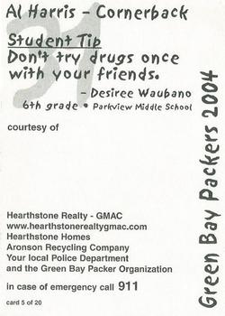 2004 Green Bay Packers Police - Hearthstone Homes, Aronson Recycling Company #5 Al Harris Back