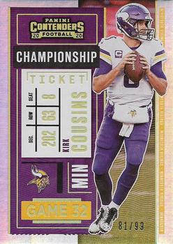 2020 Panini Contenders - Championship Ticket #44 Kirk Cousins Front