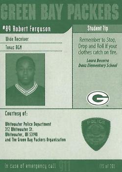 2002 Green Bay Packers Police - Whitewater Police Department #15 Robert Ferguson Back