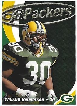 1998 Green Bay Packers Police - Scot J. Madson Agency, Your Local Law Enforcement Agency #12 William Henderson Front