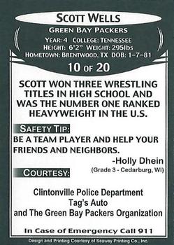 2007 Green Bay Packers Police - Clintonville Police Department #10 Scott Wells Back