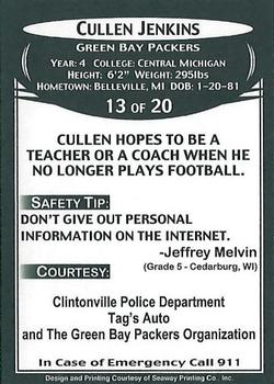2007 Green Bay Packers Police - Clintonville Police Department #13 Cullen Jenkins Back