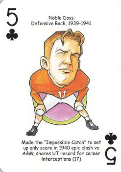 2009 Hero Decks Texas Longhorns Football Heroes Playing Cards #5♣ Noble Doss Front