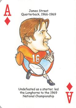 2009 Hero Decks Texas Longhorns Football Heroes Playing Cards #A♦ James Street Front