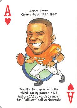 2009 Hero Decks Texas Longhorns Football Heroes Playing Cards #A♥ James Brown Front