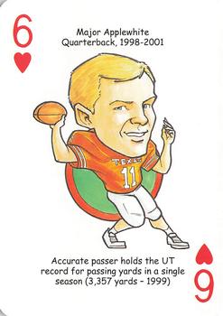 2009 Hero Decks Texas Longhorns Football Heroes Playing Cards #6♥ Major Applewhite Front