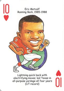 2009 Hero Decks Texas Longhorns Football Heroes Playing Cards #10♥ Eric Metcalf Front