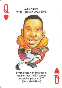 2009 Hero Decks Texas Longhorns Football Heroes Playing Cards #Q♥ Mike Adams Front