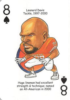2009 Hero Decks Texas Longhorns Football Heroes Playing Cards #8♠ Leonard Davis Front