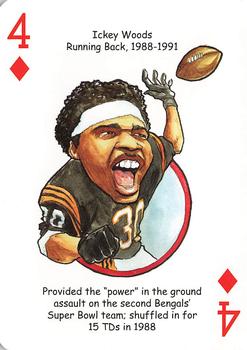 2009 Hero Decks Cincinnati Bengals Football Heroes Playing Cards #4♦ Ickey Woods Front