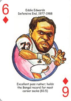 2009 Hero Decks Cincinnati Bengals Football Heroes Playing Cards #6♦ Eddie Edwards Front