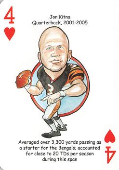 2009 Hero Decks Cincinnati Bengals Football Heroes Playing Cards #4♥ Jon Kitna Front