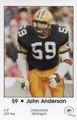 1985 Green Bay Packers Police - Local Merchants, Service Clubs, Financial Institutions, Chilton Police Department #6 John Anderson Front