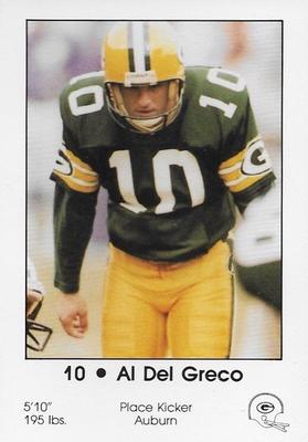 1985 Green Bay Packers Police - Local Merchants, Service Clubs, Financial Institutions, Chilton Police Department #9 Al Del Greco Front