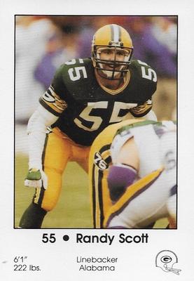 1985 Green Bay Packers Police - Local Merchants, Service Clubs, Financial Institutions, Chilton Police Department #16 Randy Scott Front