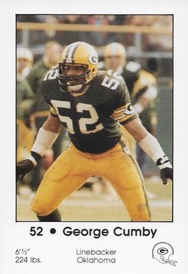1985 Green Bay Packers Police - Local Merchants, Service Clubs, Financial Institutions, Chilton Police Department #18 George Cumby Front