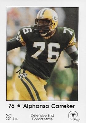 1985 Green Bay Packers Police - Local Merchants, Service Clubs, Financial Institutions, Chilton Police Department #21 Alphonso Carreker Front