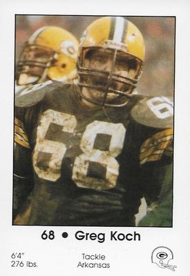 1985 Green Bay Packers Police - Local Merchants, Service Clubs, Financial Institutions, Chilton Police Department #22 Greg Koch Front