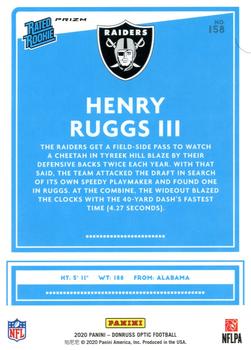 2020 Donruss Optic - Red Hyper #158 Henry Ruggs III Back