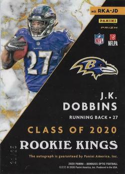 2020 Donruss Optic - Rookie Kings Autographs Black Pandora #RKA-JD J.K. Dobbins Back