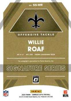 2020 Donruss Optic - Signature Series #SS-WR Willie Roaf Back