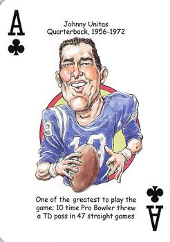 2013 Hero Decks Baltimore Colts & Ravens Football Heroes Playing Cards #A♣ Johnny Unitas Front