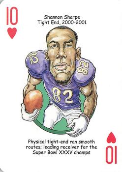 2013 Hero Decks Baltimore Colts & Ravens Football Heroes Playing Cards #10♥ Shannon Sharpe Front